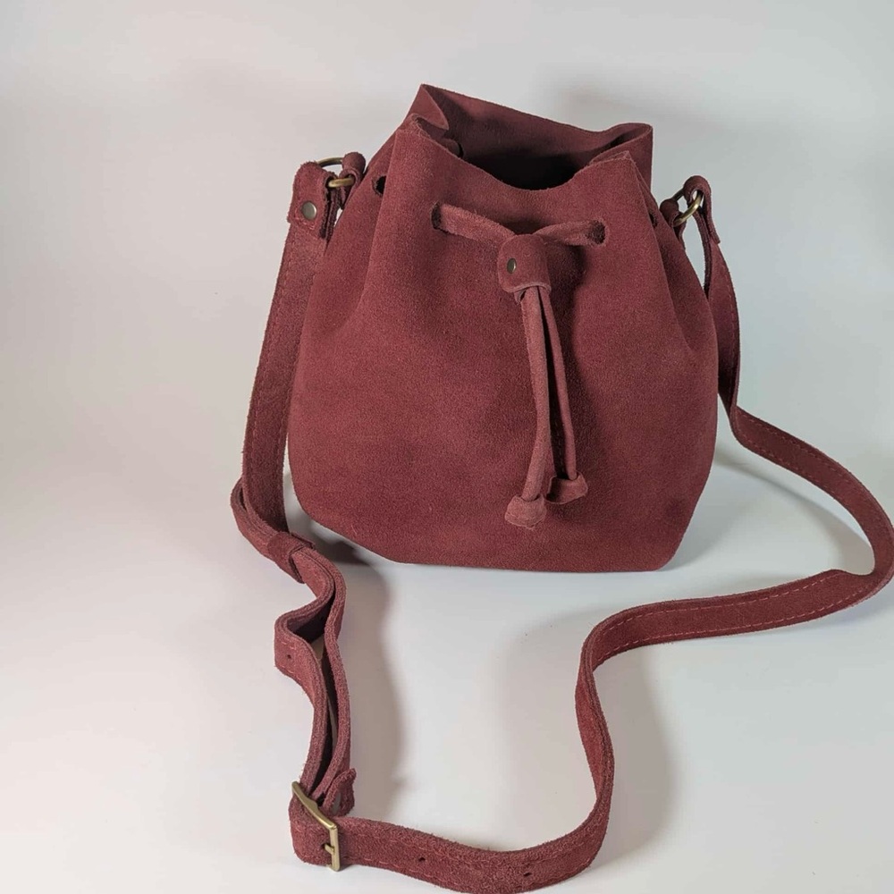 Portland Leather red panda bucket bag